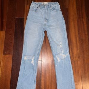 abercrombie curve love ankle straight ultra high rise jean